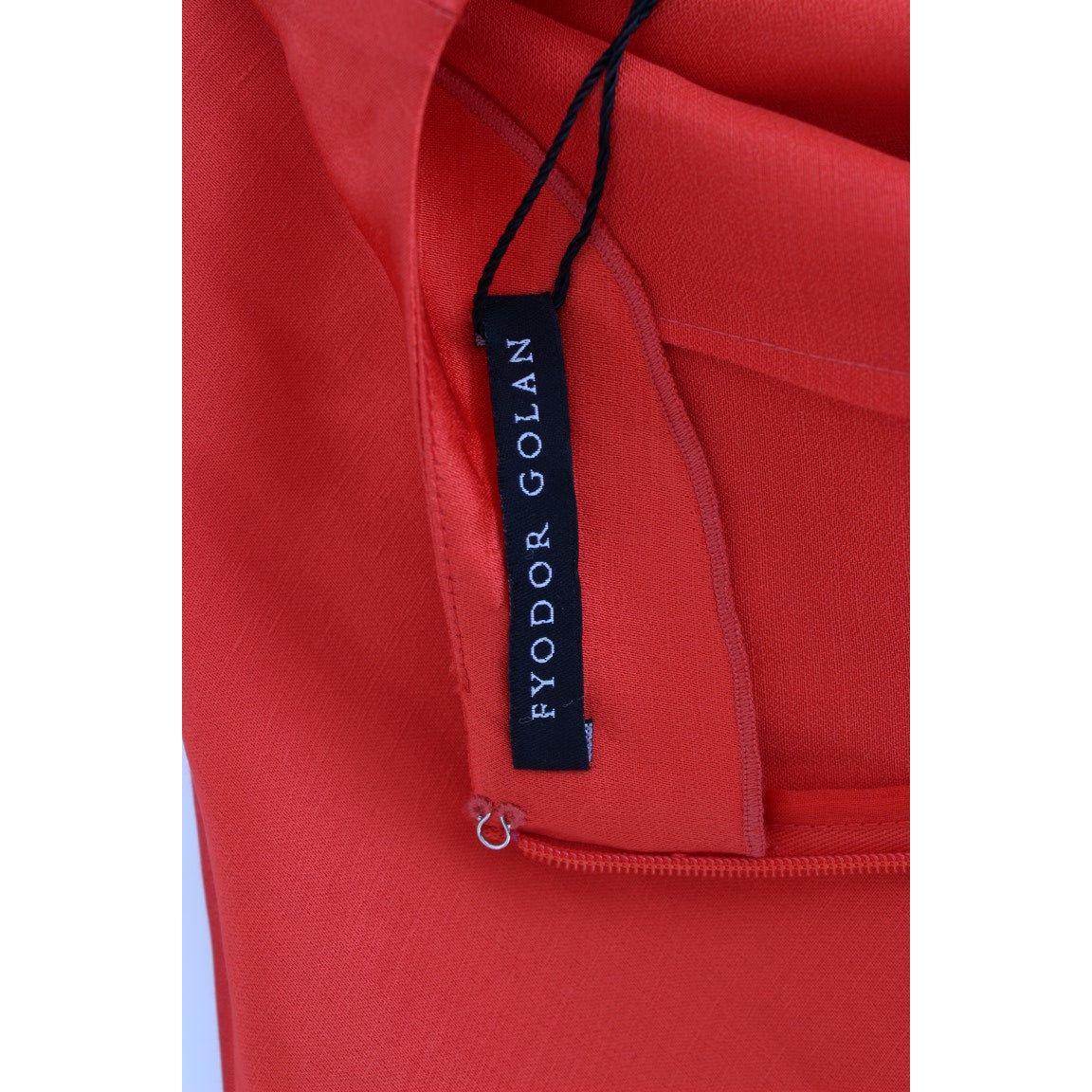 Fyodor Golan Radiant Red Linen Blend Artisan Dress red-mini-linen-3-4-sleeve-sheath-dress 185328-red-mini-linen-34-sleeve-sheath-dress-6.jpg