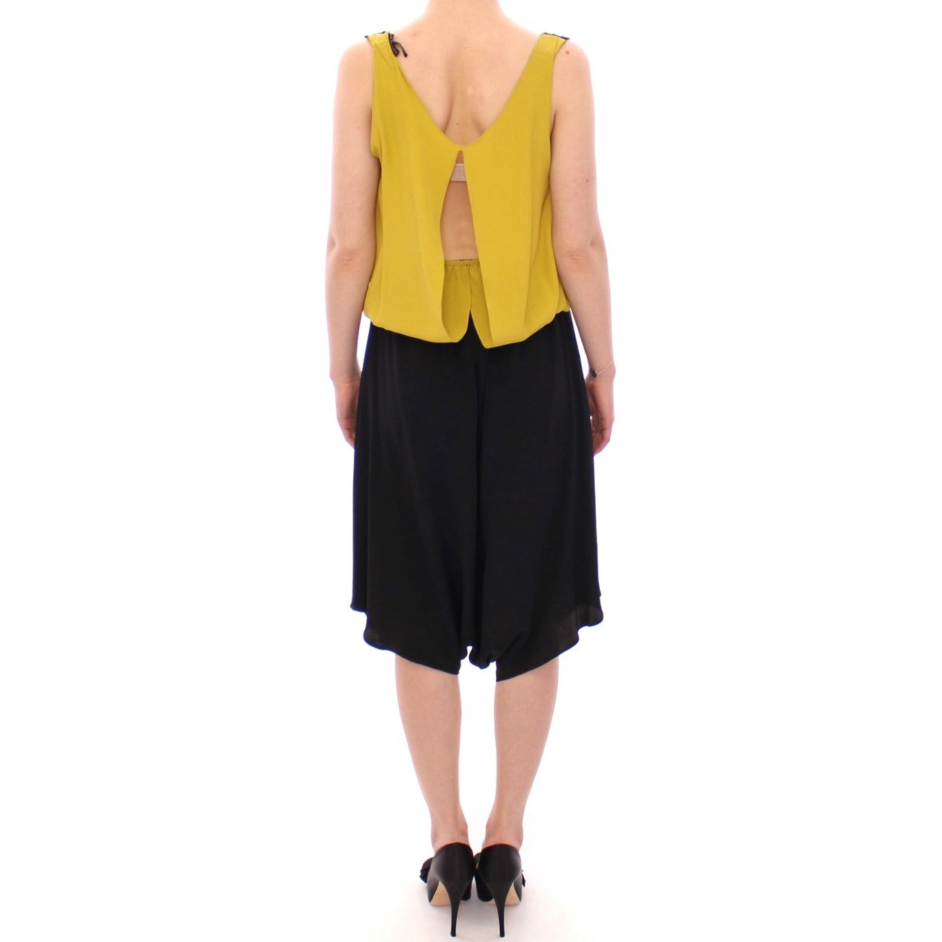 Lamberto Petri Elegant Silk Blend Shift Dress in Black and Yellow black-yellow-silk-shift-sheath-coctail-dress 218495-black-yellow-silk-shift-sheath-coctail-dress-2_285ae8a5-7fa9-4407-8994-79d6d578f941.jpg