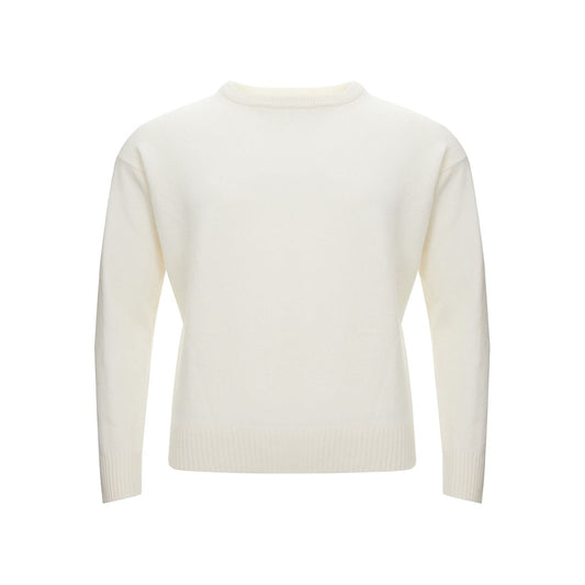 Gran Sasso | White Super Geelong Wool Round neck Sweater| McRichard Designer Brands   