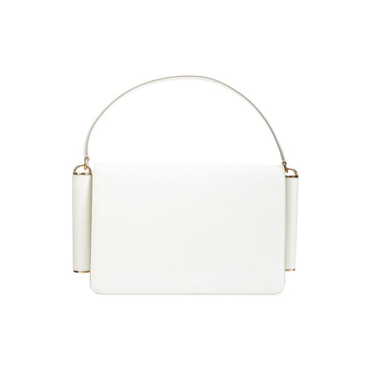 Dolce & Gabbana White Leather Shoulder Bag with Maxi Logo white-leather-shoulder-bag-with-maxi-logo