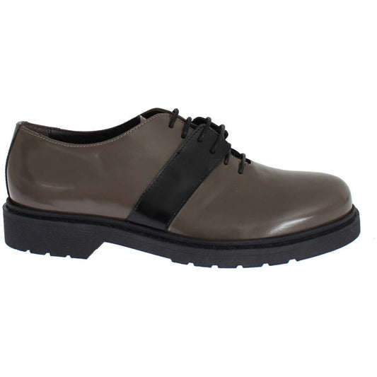 AI_ Elegant Gray Brown Leather Lace-up Shoes gray-brown-leather-laceups-shoes