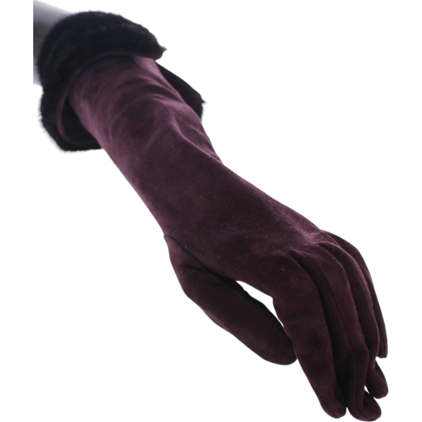 Dolce & Gabbana Purple Mink Fur Goatskin Suede Leather Gloves purple-mink-fur-goatskin-suede-leather-gloves