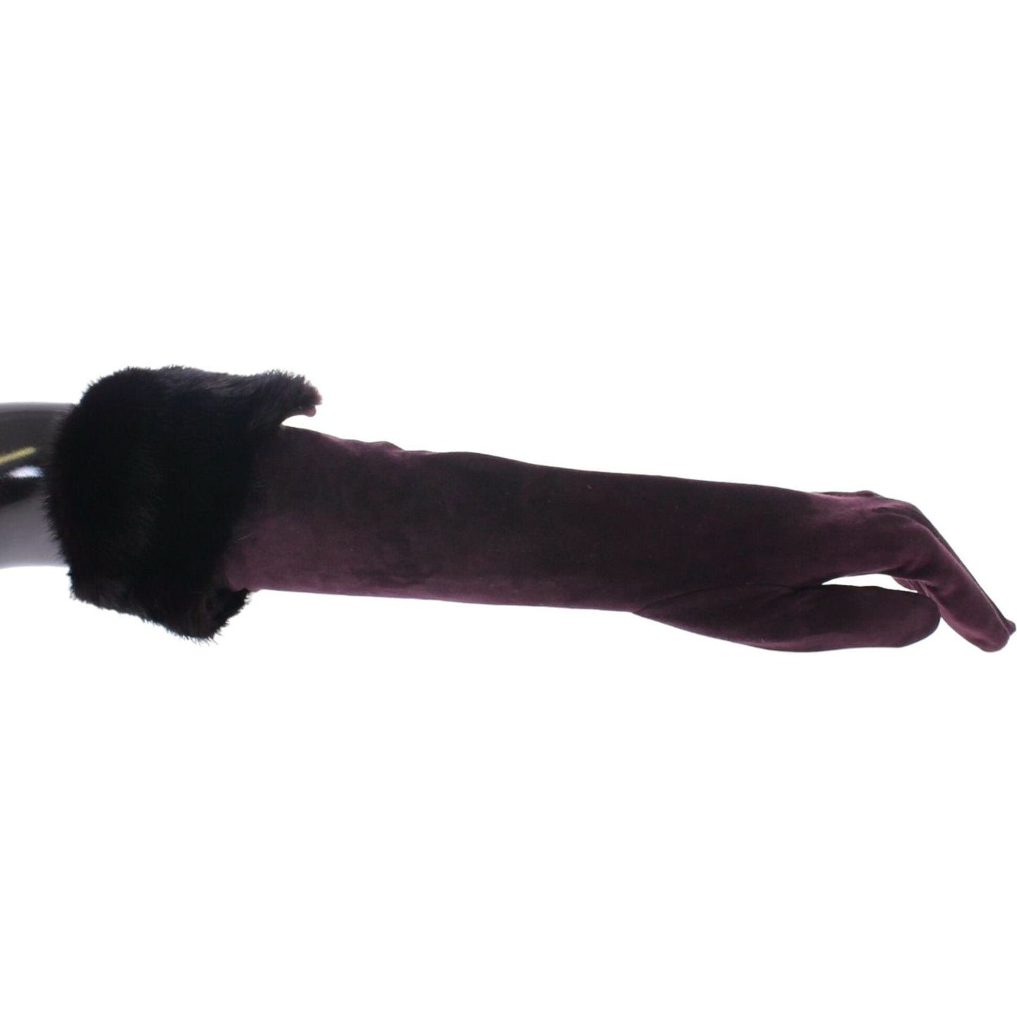 Dolce & Gabbana Purple Mink Fur Goatskin Suede Leather Gloves purple-mink-fur-goatskin-suede-leather-gloves