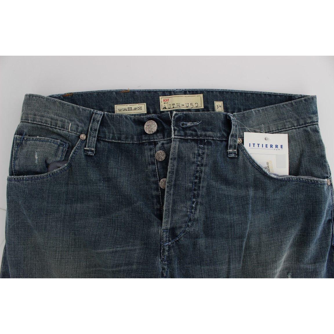 Acht Elegant Regular Fit Blue Wash Denim blue-wash-cotton-denim-regular-fit-jeans