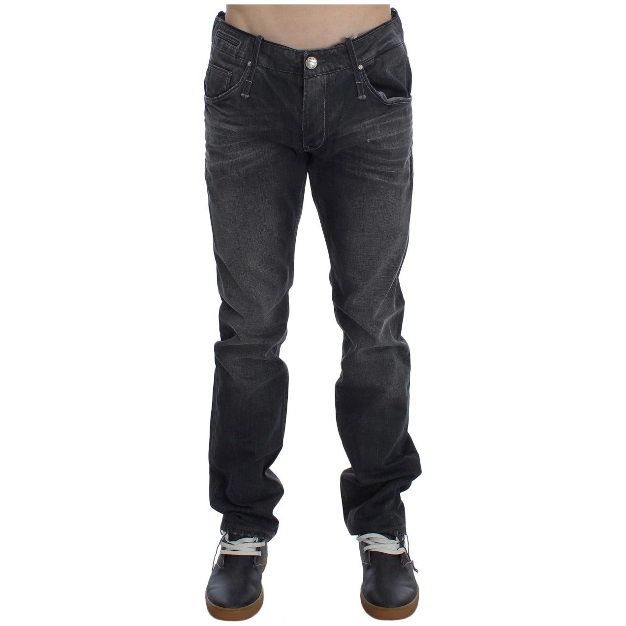 Acht Elevate Your Style with Timeless Gray Jeans gray-cotton-regular-low-fit-jeans