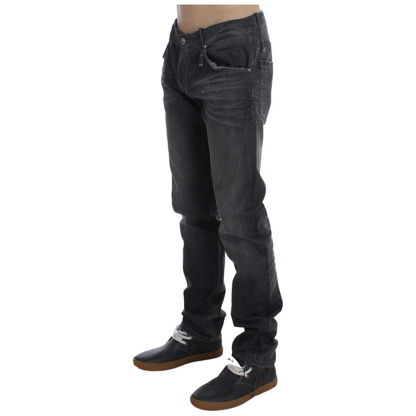 Acht Elevate Your Style with Timeless Gray Jeans gray-cotton-regular-low-fit-jeans