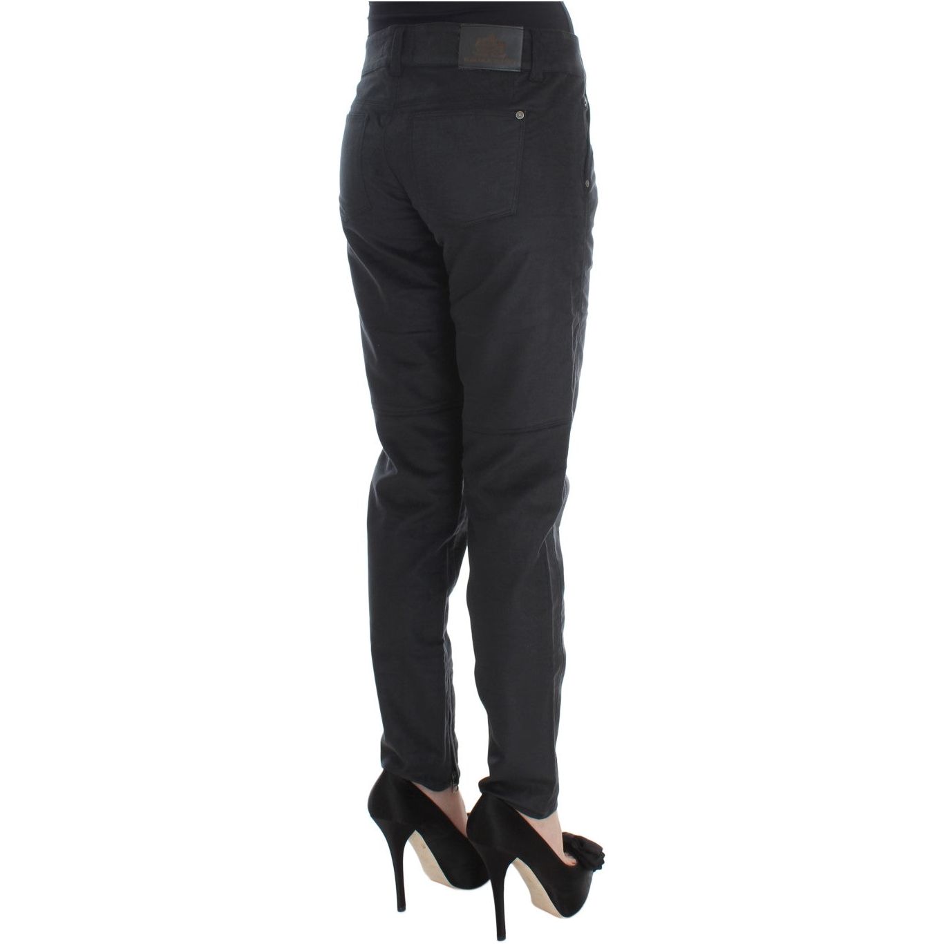 Ermanno Scervino Chic Black Regular Fit Trousers black-cotton-blend-regular-fit-pants Jeans & Pants 330636-black-cotton-blend-regular-fit-pants-3.jpg