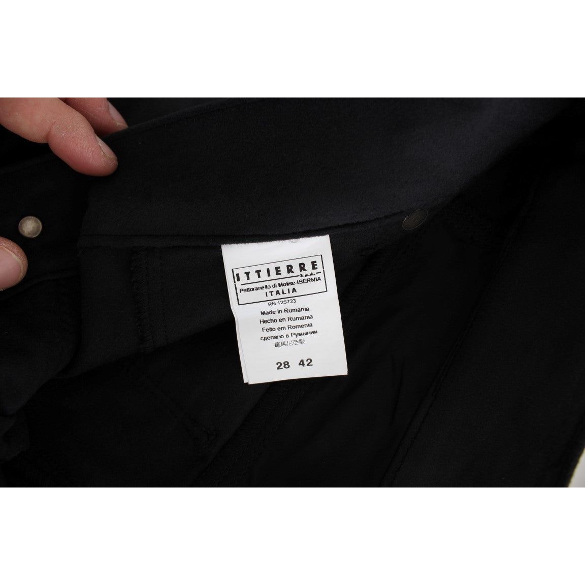 Ermanno Scervino Chic Black Regular Fit Trousers black-cotton-blend-regular-fit-pants Jeans & Pants 330636-black-cotton-blend-regular-fit-pants-6.jpg