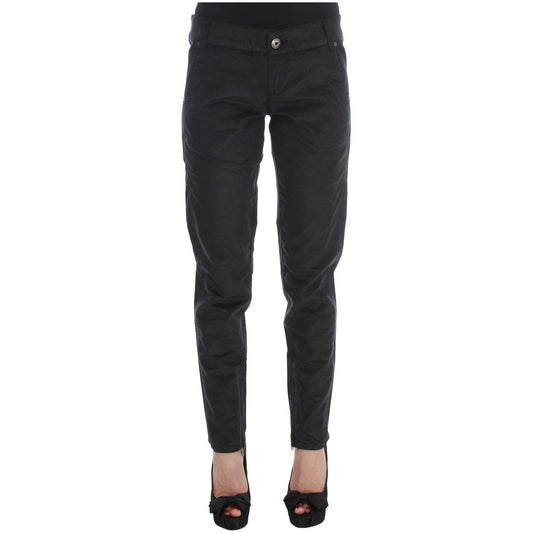 Ermanno Scervino Chic Black Regular Fit Trousers black-cotton-blend-regular-fit-pants Jeans & Pants