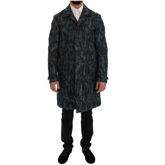 Dolce & Gabbana Blue Camouflage Trench Coat Elegance blue-camouflage-trench-trench Coats & Jackets 332305-blue-camouflage-trench-trench.jpg