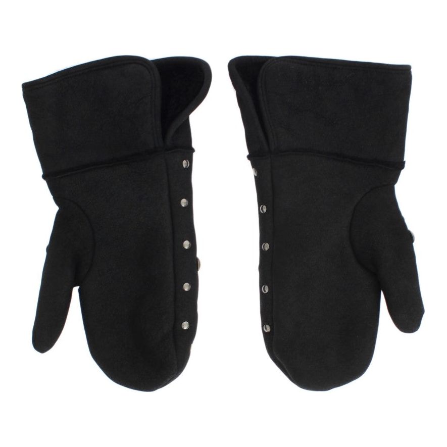 Dolce & Gabbana Elegant Studded Gray Wool Gloves gray-wool-shearling-studded-gloves 332664-gray-wool-shearling-studded-gloves-4.jpg
