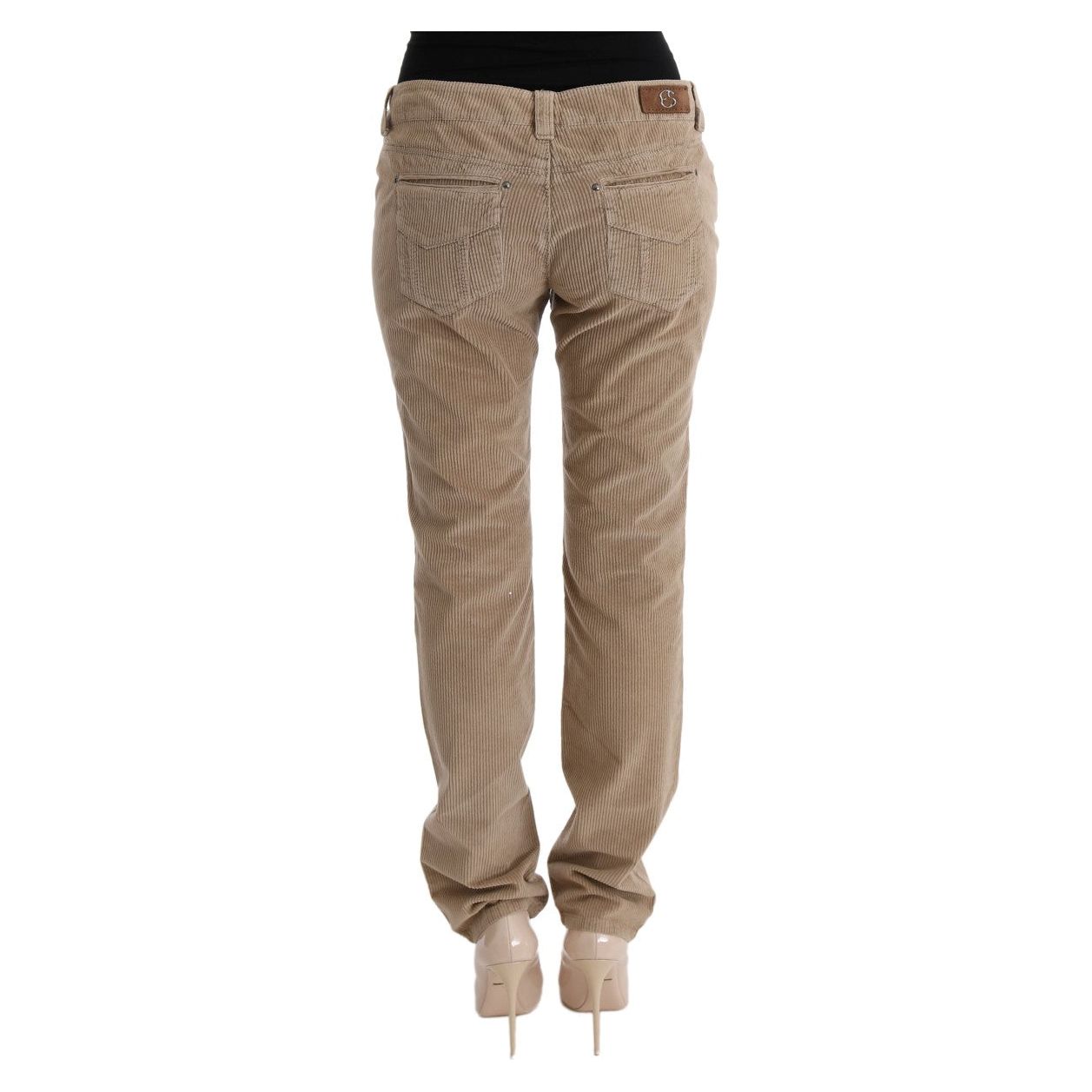 Ermanno Scervino Beige Regular Fit Luxe Trousers beige-cotton-velvet-regular-fit-pants Jeans & Pants 449419-beige-cotton-velvet-regular-fit-pants-2-2.jpg