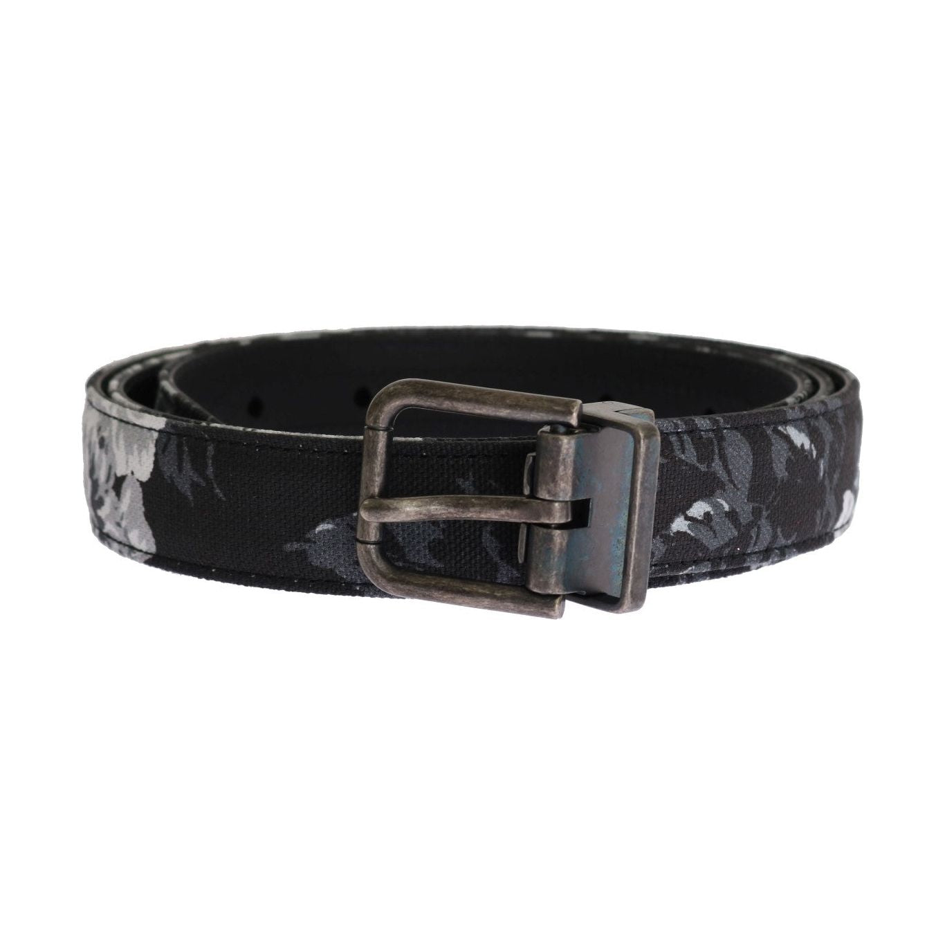 Dolce & Gabbana Elegant Floral Patterned Men's Luxury Belt black-cayman-linen-leather-belt Belt 456472-black-cayman-linen-leather-belt.jpg