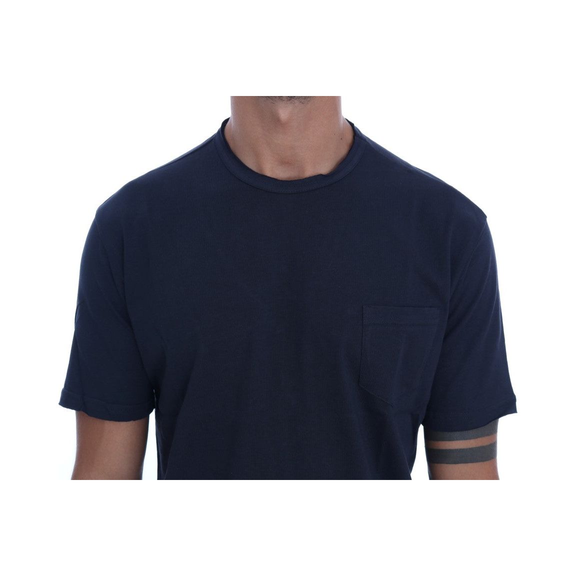Daniele Alessandrini Chic Blue Cotton Crew-Neck Tee blue-cotton-crewneck-t-shirt