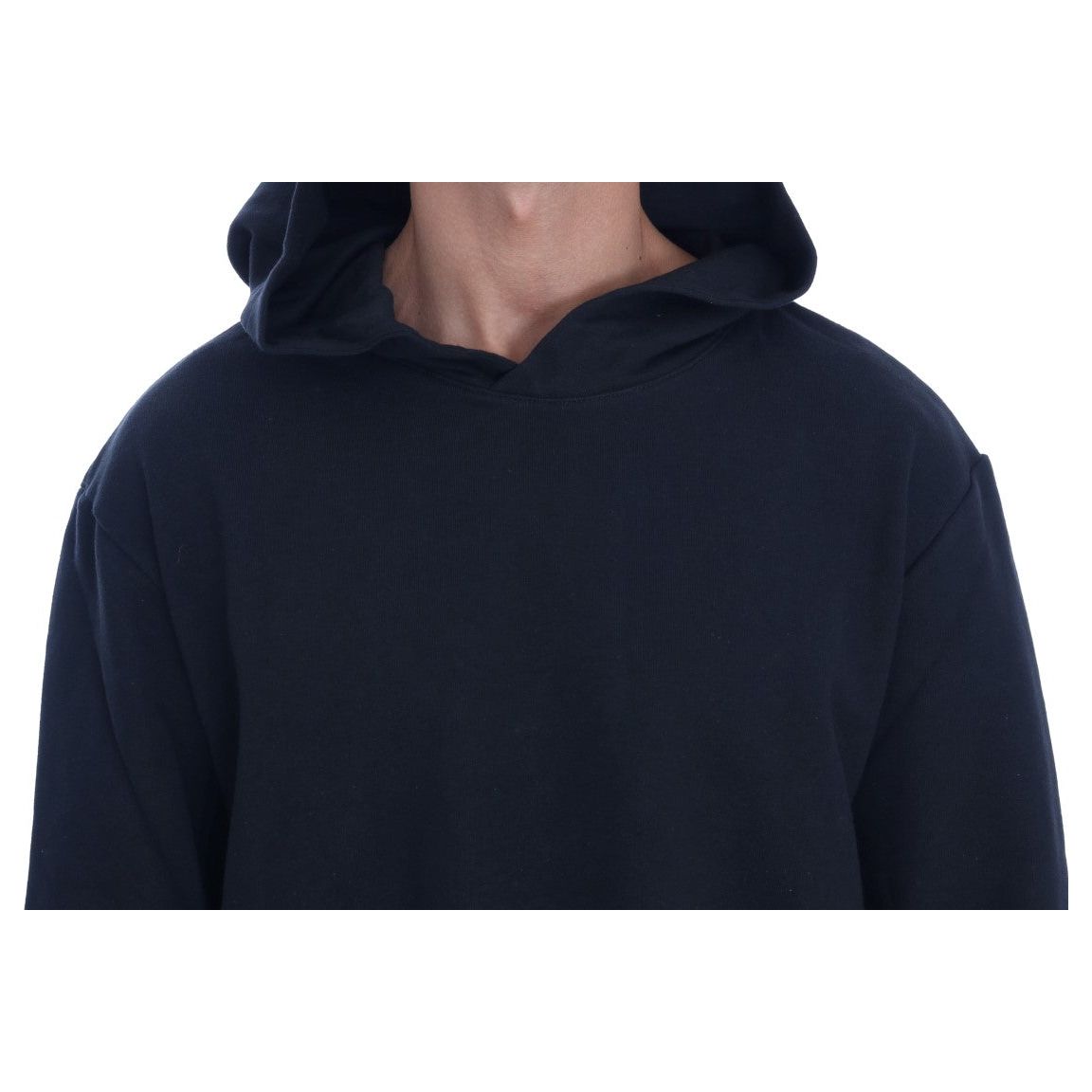 Daniele Alessandrini Elegant Black Cotton Hooded Sweater black-gym-casual-hooded-cotton-sweater 457508-black-gym-casual-hooded-cotton-sweater-3.jpg