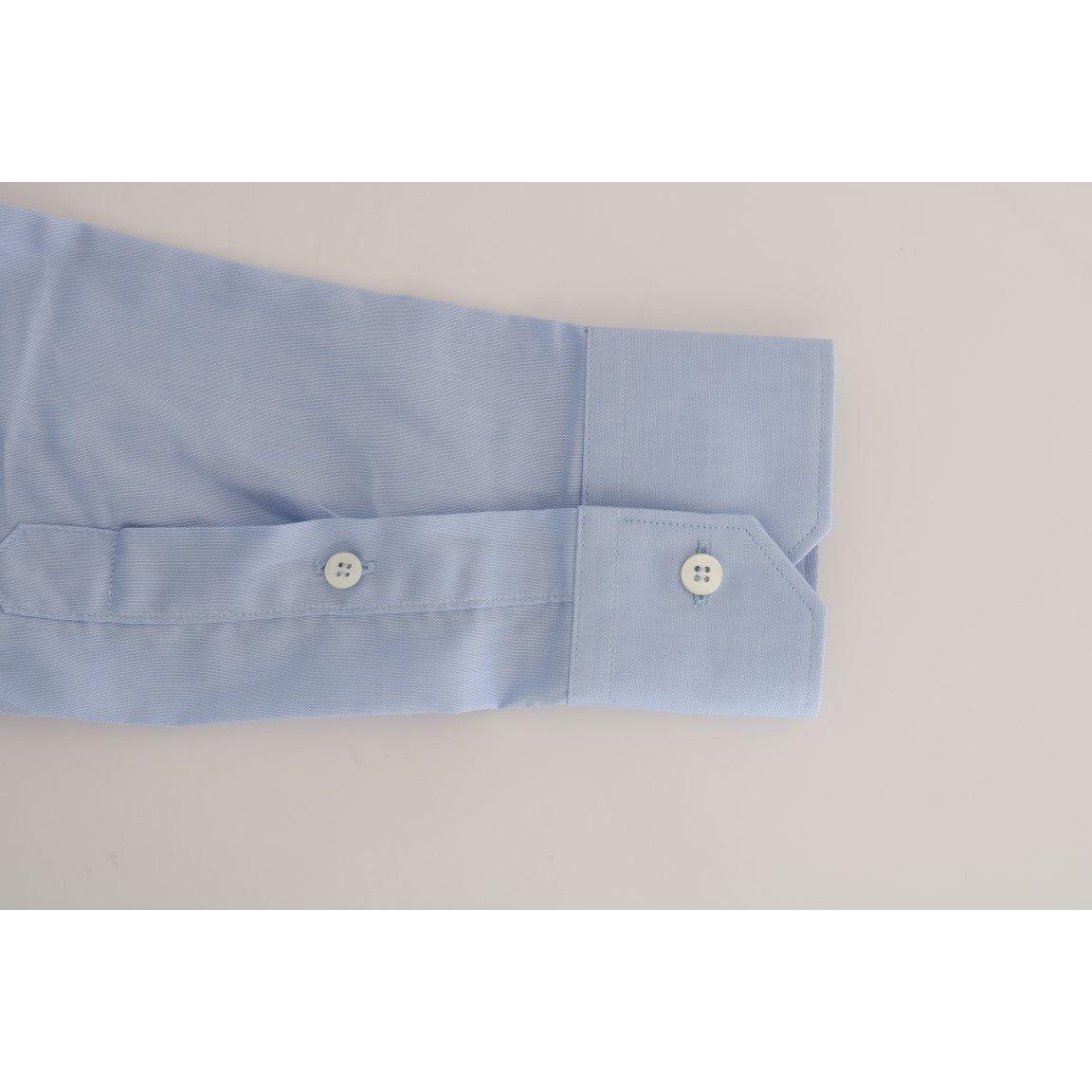 Cavalli Light Blue Cotton Dress Shirt light-blue-cotton-slim-fit-dress-shirt-2