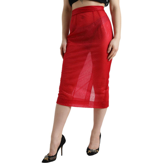 Dolce & Gabbana Chic Red High Waist Sheer Midi Skirt red-sheer-high-waist-pencil-cut-midi-skirt 465A1819-bg-scaled-e6848c43-44a.jpg