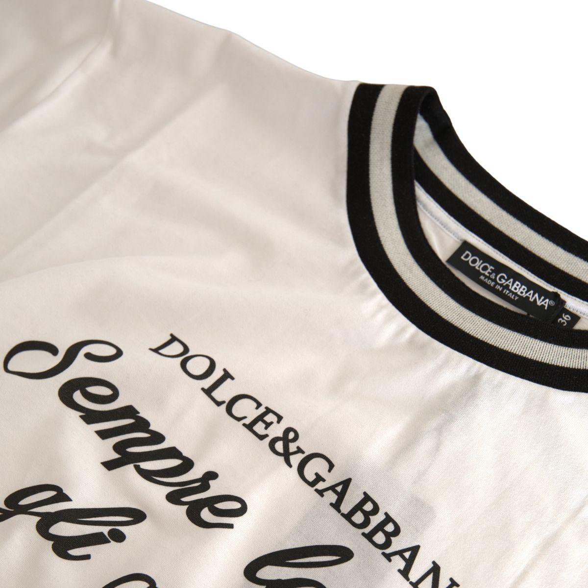 Dolce & GabbanaElegant White Cotton Crew Neck TeeMcRichard Designer Brands£309.00