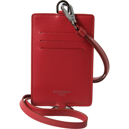 Dolce & Gabbana Elegant Red Leather Lanyard Card Holder red-leather-lanyard-logo-card-holder-men-wallet 465A4549-scaled-2663c7c0-ab7.jpg