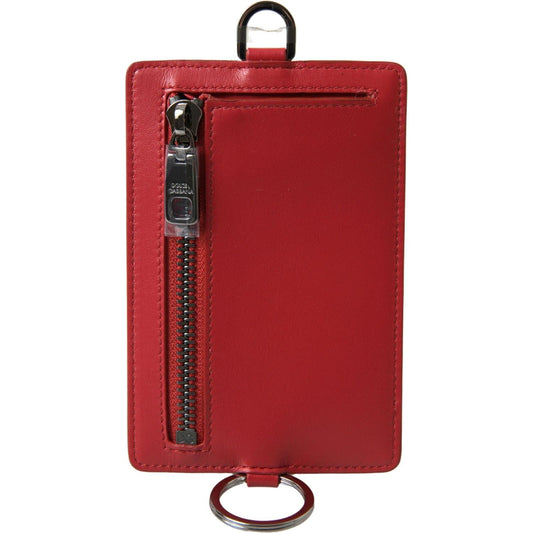 Dolce & Gabbana Elegant Red Leather Lanyard Card Holder red-leather-lanyard-logo-card-holder-men-wallet 465A4552-scaled-58039e6f-712.jpg