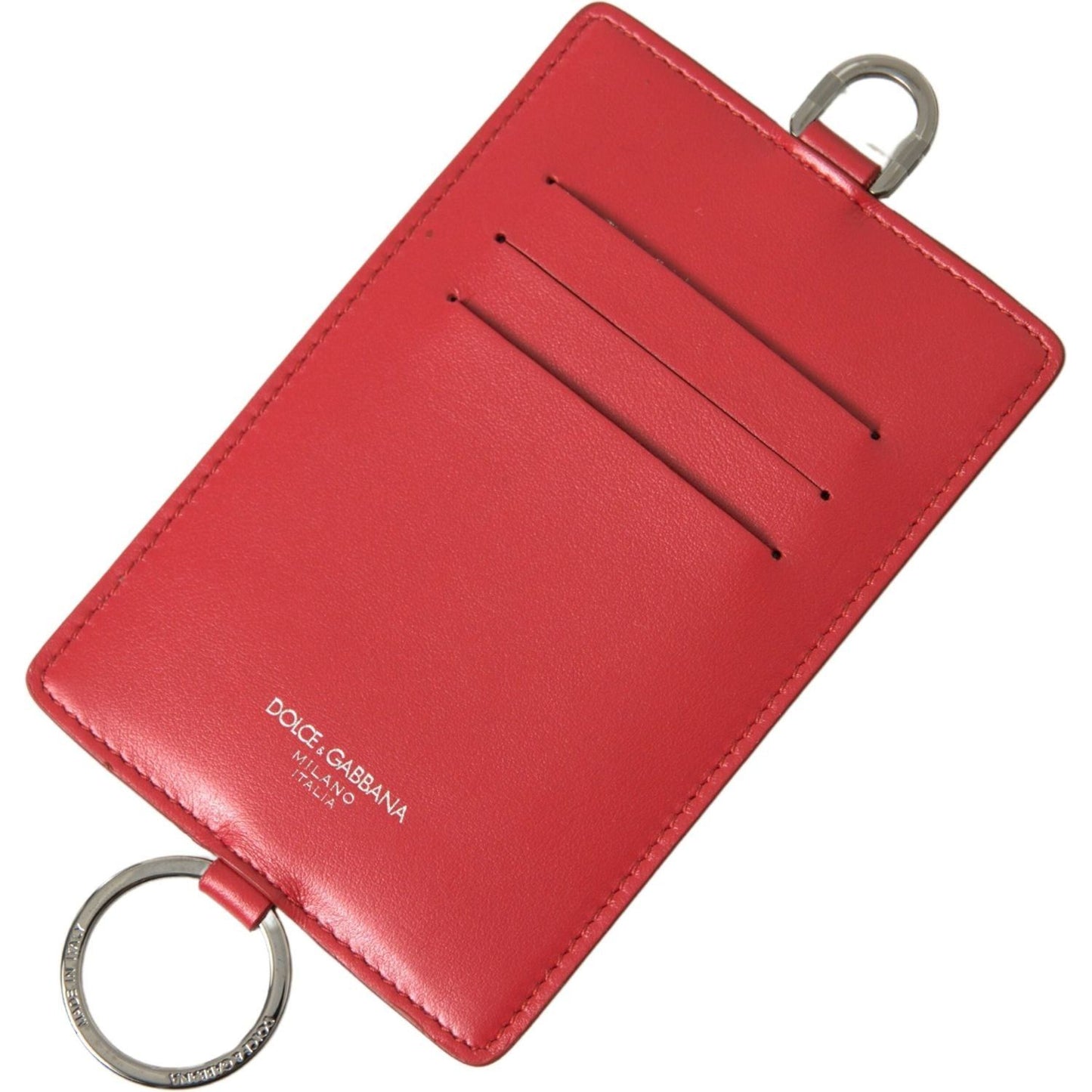 Dolce & Gabbana Elegant Red Leather Lanyard Card Holder red-leather-lanyard-logo-card-holder-men-wallet 465A4553-scaled-634046bb-13e.jpg