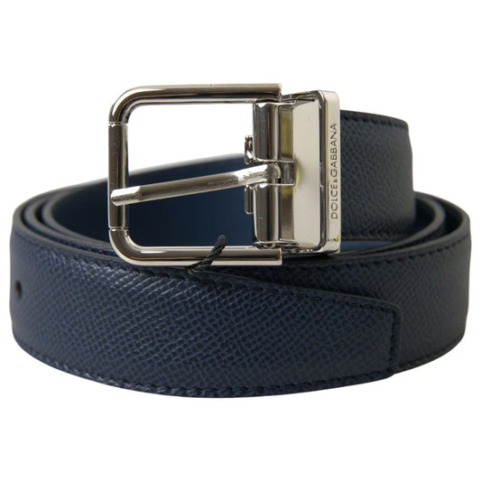 Dolce & Gabbana Blue Leather Silver Metal Buckle Belt blue-leather-silver-metal-buckle-belt 465A5287-scaled-a415d377-a86.jpg