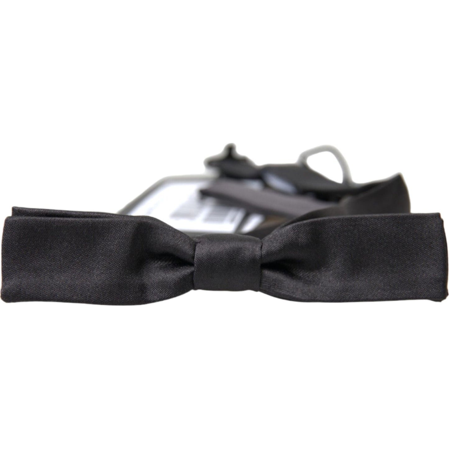 Elegant Dark Grey Silk Bow Tie Dolce & Gabbana