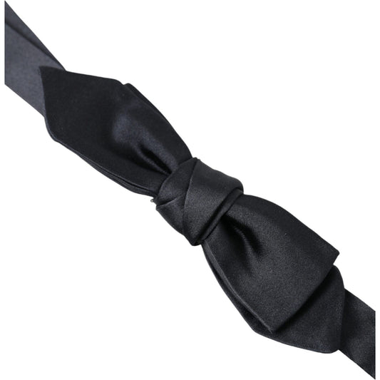 Elegant Dark Blue Silk Bow Tie Dolce & Gabbana