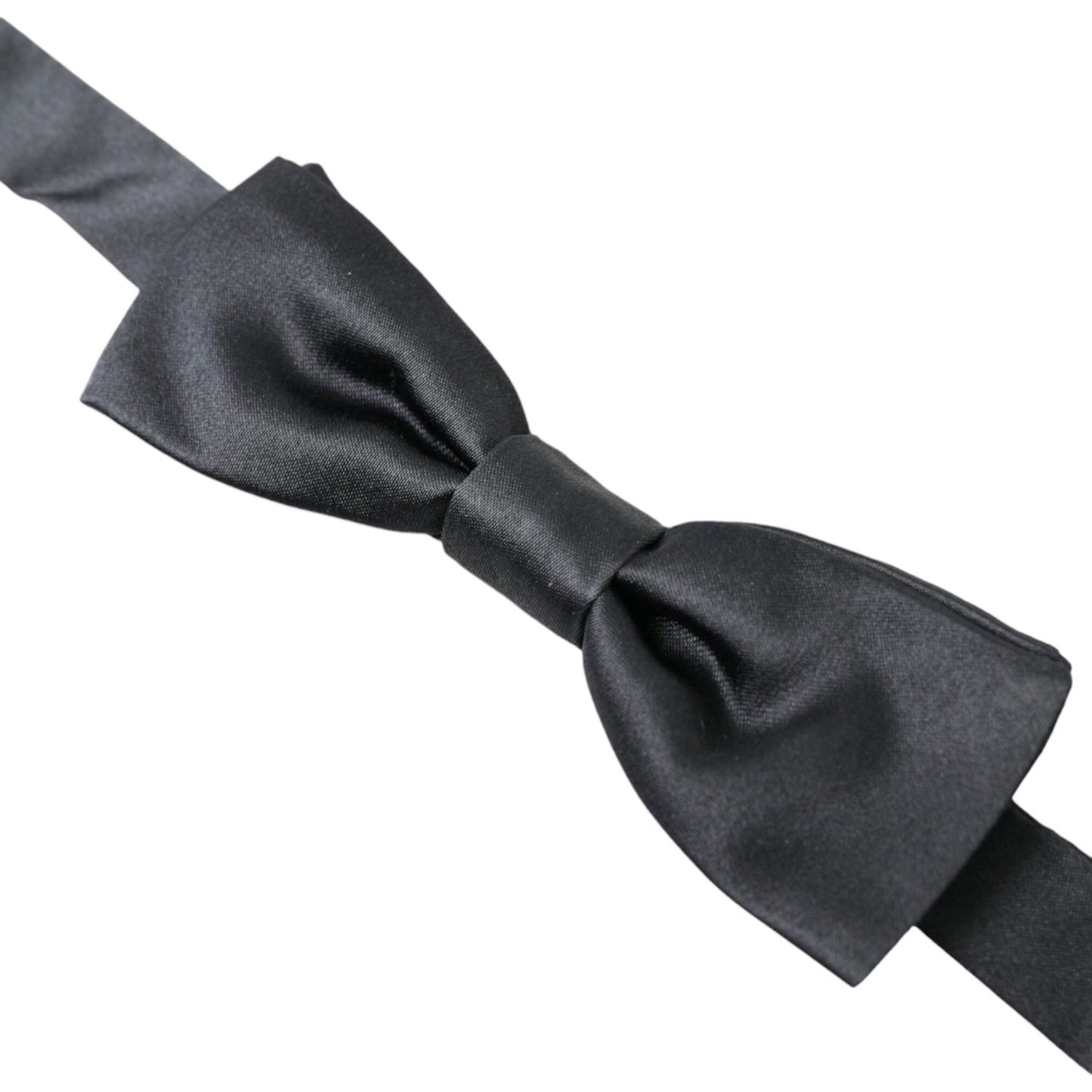 Elegant Anthracite Gray Silk Bow Tie Dolce & Gabbana