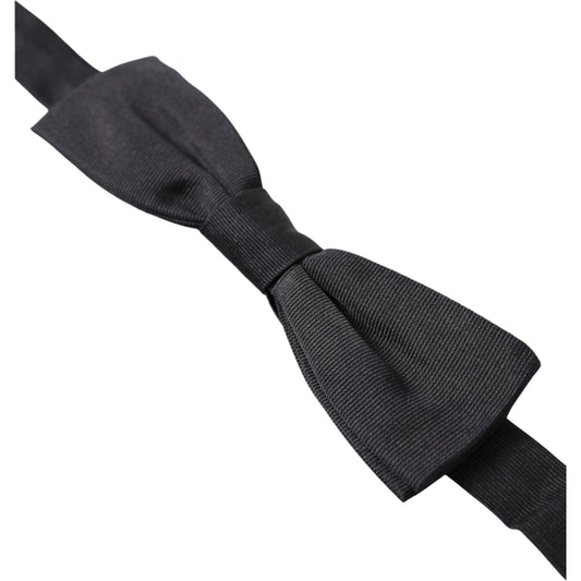 Elegant Black Silk Bow Tie Dolce & Gabbana