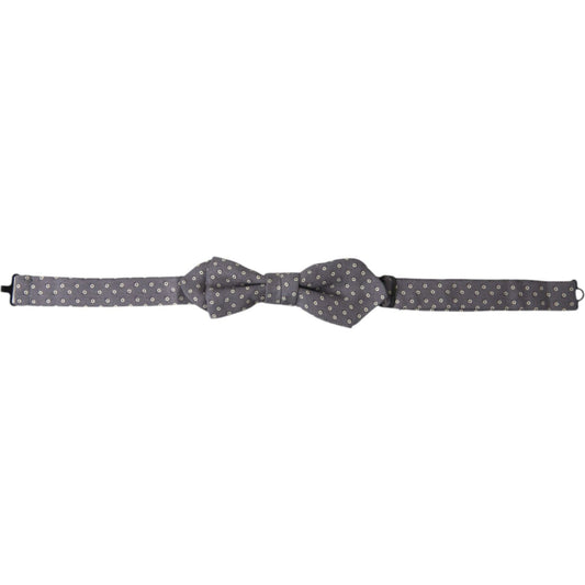 Dolce & Gabbana Elegant Silk Gray Polka Dot Bow Tie gray-polka-dots-silk-adjustable-neck-papillon-bow-tie 465A6905-BG-scaled-a28c888d-954.jpg