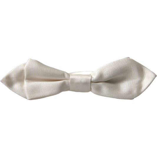 Elegant White Silk Bow Tie Dolce & Gabbana