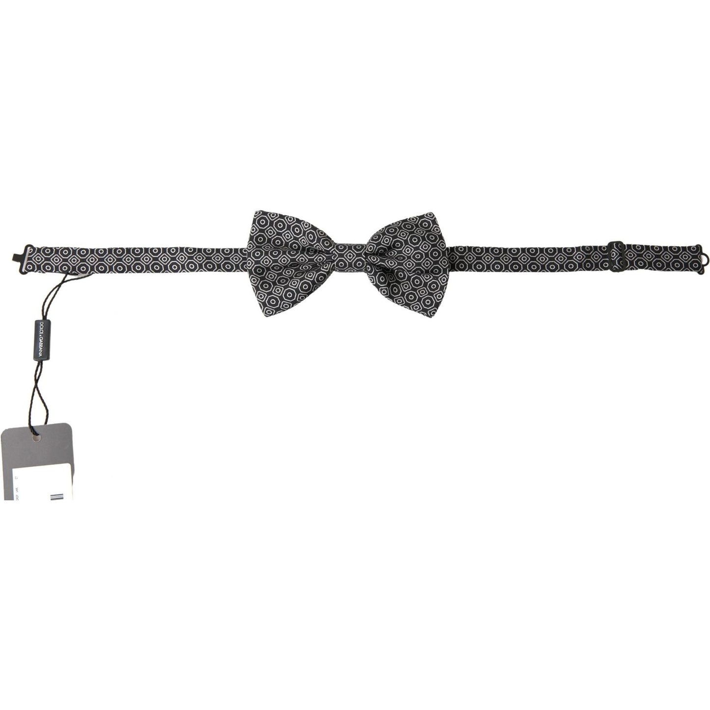 Elegant Black and White Silk Bow Tie Dolce & Gabbana