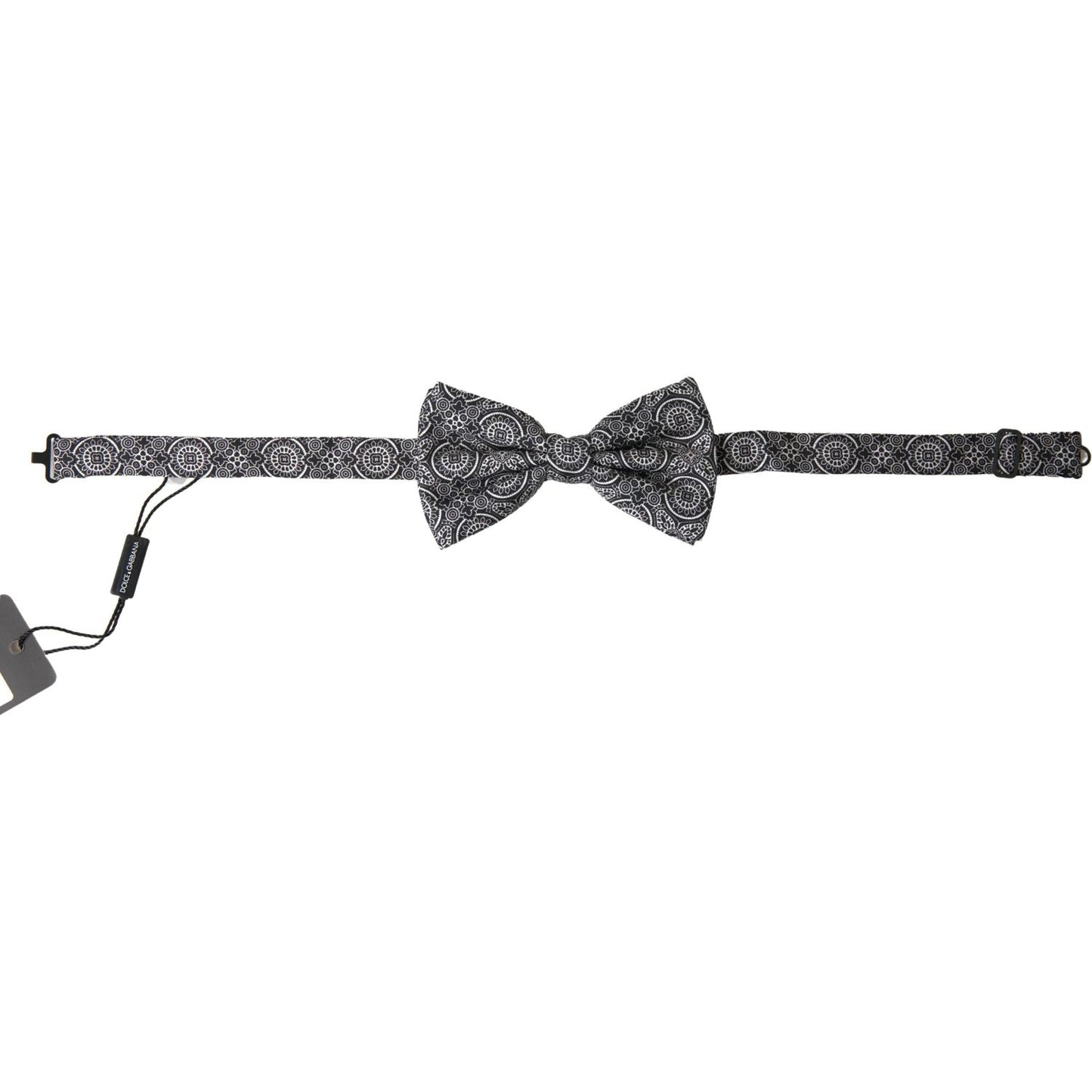 Elegant Black & White Silk Bow Tie Dolce & Gabbana