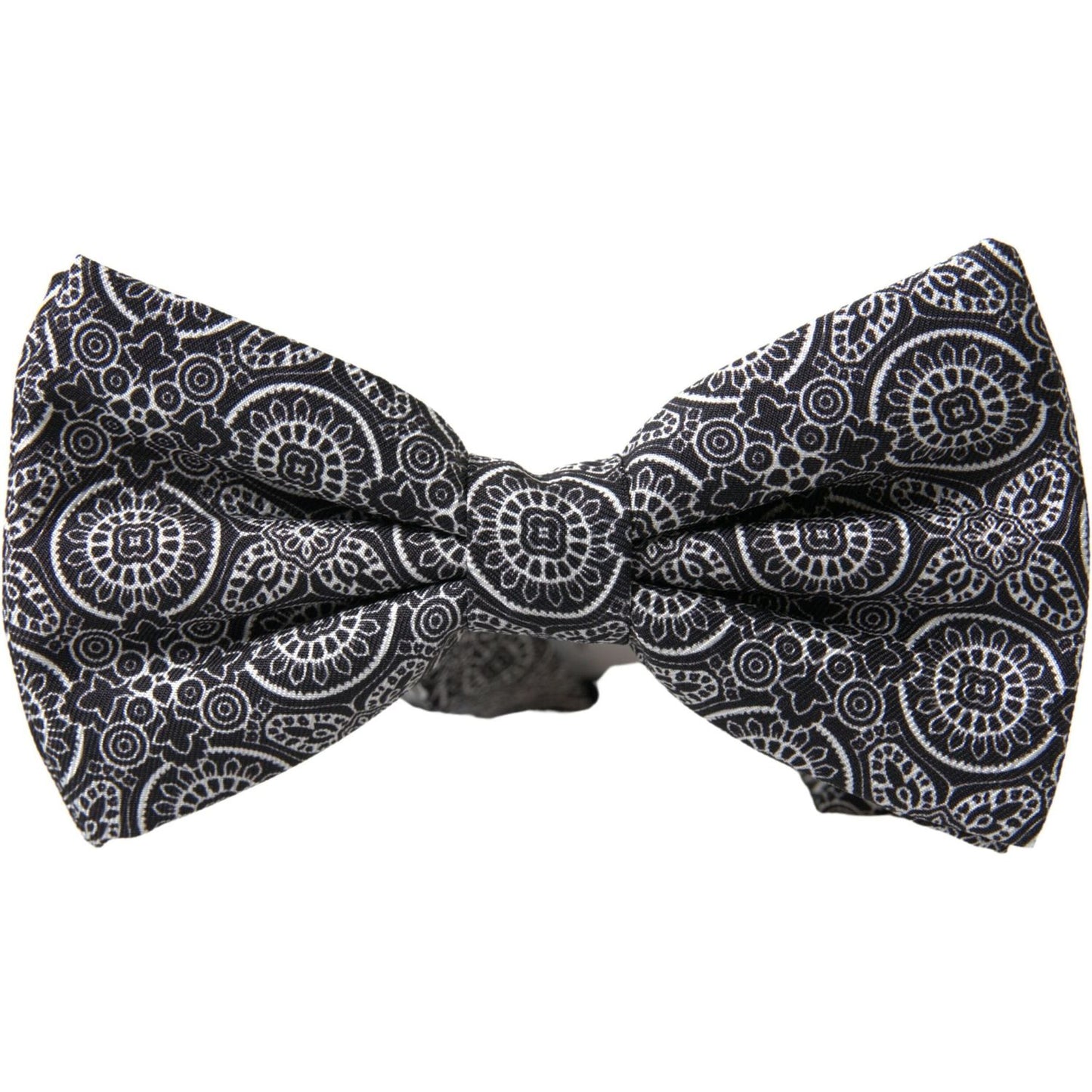 Elegant Black & White Silk Bow Tie Dolce & Gabbana