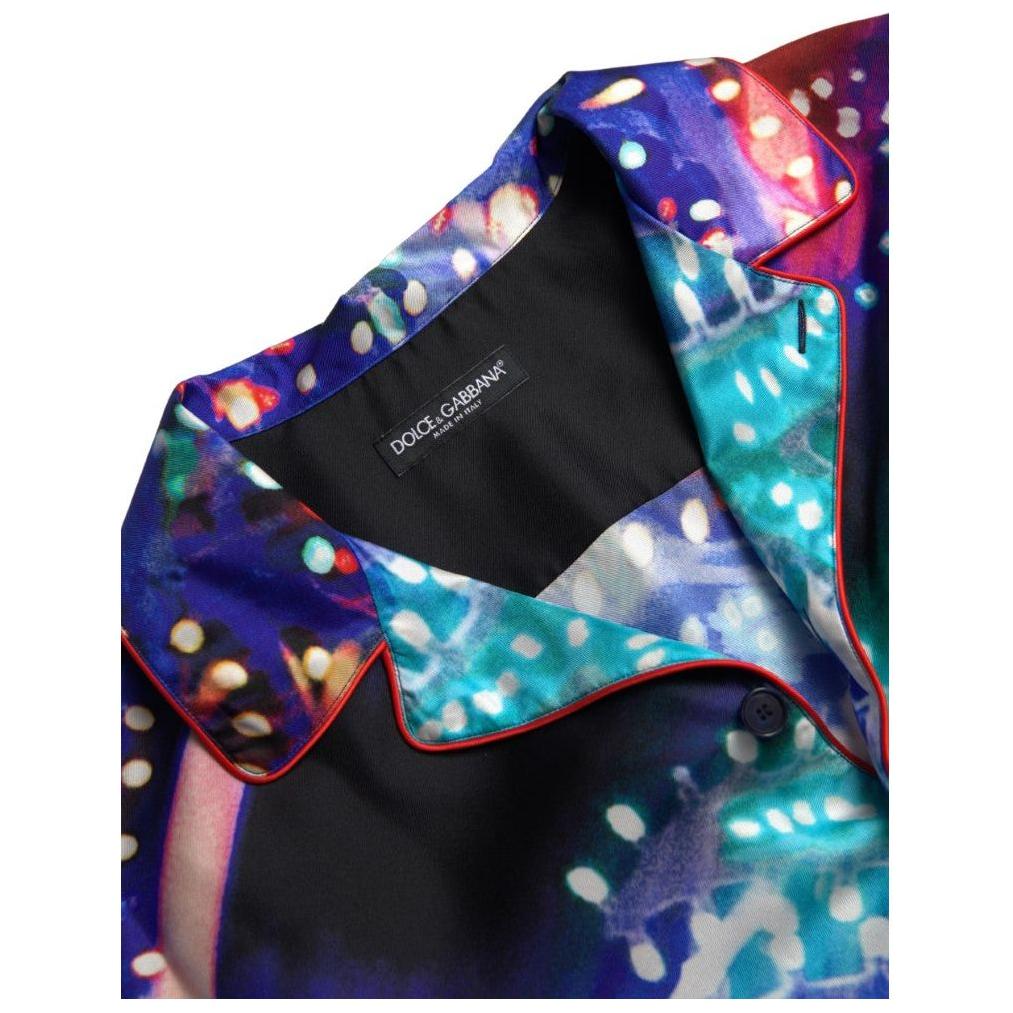 Dolce & Gabbana Psychedelic Print Silk Pajama Shirt multicolor-silk-psychedelic-print-men-pajama-shirt