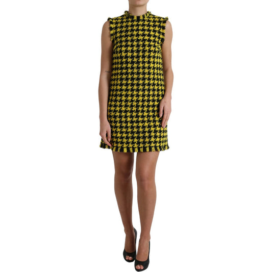 Dolce & Gabbana Yellow Houndstooth Sleeveless Aline Mini Dress yellow-houndstooth-sleeveless-aline-mini-dress 465A9300-BG-1421f3cc-40d.jpg