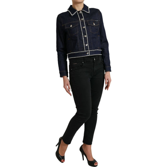 Dolce & Gabbana Elegant Denim Jewel Button Jacket dark-blue-crystal-trimmed-cotton-denim-jacket 465A9421-BG-scaled-2688a0d7-14b.jpg