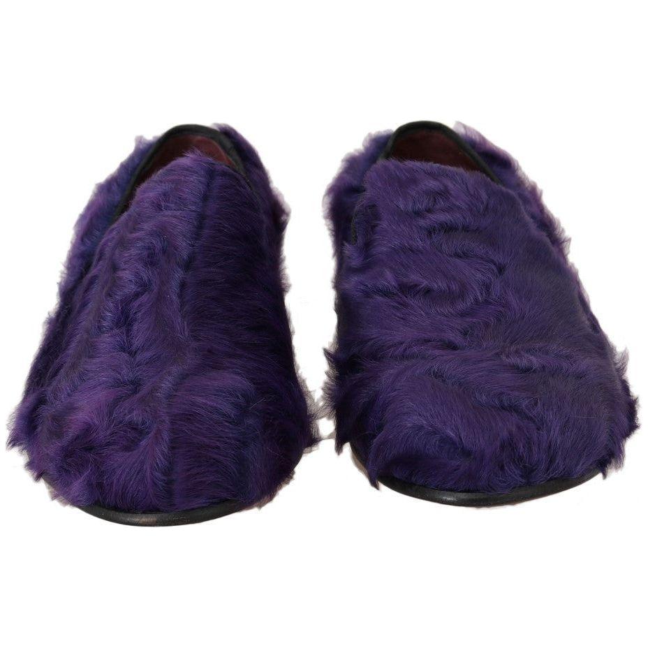 Dolce & Gabbana Plush Purple Sheep Fur Loafers purple-sheep-fur-leather-loafers 466240-purple-sheep-fur-leather-loafers-6.jpg
