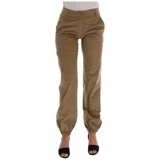 Ermanno Scervino Chic Beige Casual Pants for Sophisticated Style beige-cotton-corduroys-pants Jeans & Pants