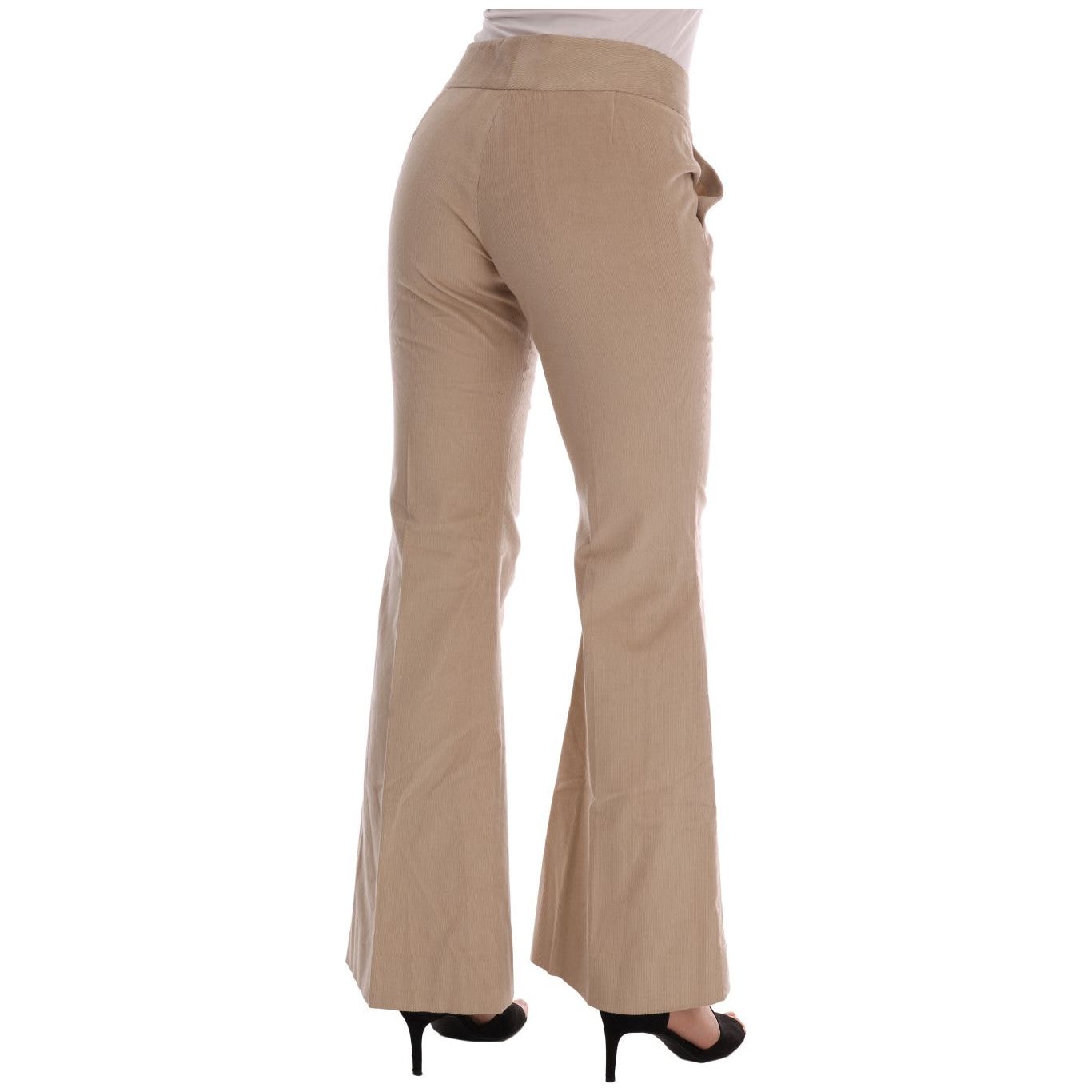 Ermanno Scervino Chic Beige Bootcut Flared Pants beige-cotton-bootcut-pants Jeans & Pants 495961-beige-cotton-bootcut-pants-2.jpg