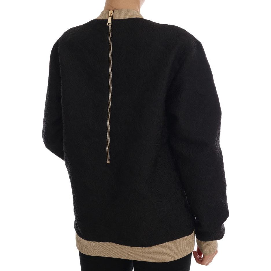 Dolce & Gabbana Enchanted Sequined Black Brocade Sweater black-fairy-tale-brocade-zipper-sweater 514170-black-fairy-tale-brocade-zipper-sweater-2.jpg