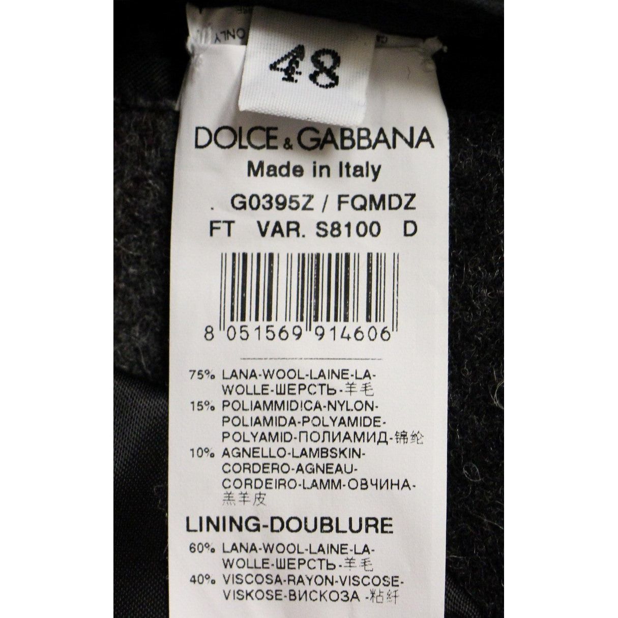 Dolce & Gabbana Sicilia Checkered Wool Blend Coat gray-double-breasted-coat-jacket Coats & Jackets 53557-gray-double-breasted-coat-jacket-8.jpg
