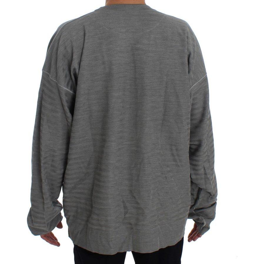 Dolce & Gabbana Elegant Gray Silk Crewneck Pullover Sweater gray-crewneck-pullover-silk-sweater