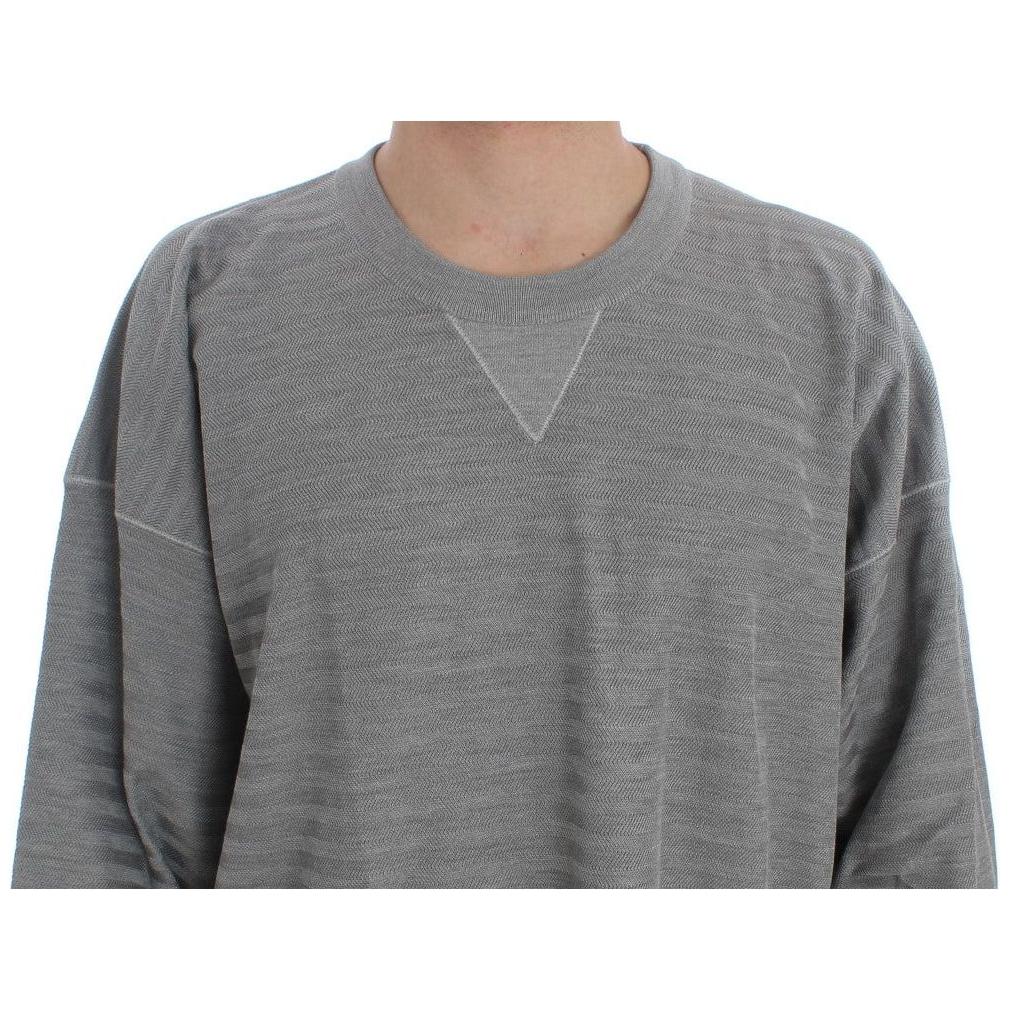 Dolce & Gabbana Elegant Gray Silk Crewneck Pullover Sweater gray-crewneck-pullover-silk-sweater