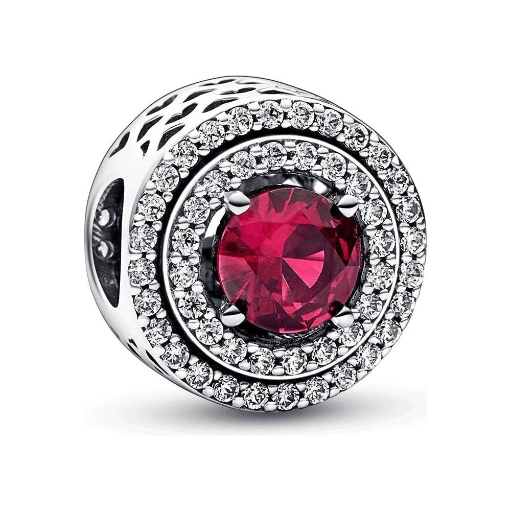 PANDORA CHARMS Mod. RED SPARKLING LEVELLED ROUND