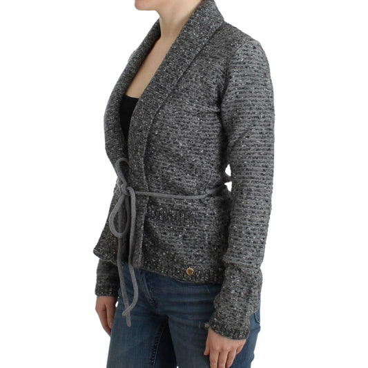 Cavalli Elegant Gray Wool Blend Cardigan gray-wool-knitted-cardigan