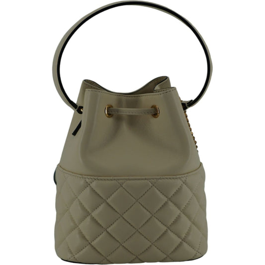 Versace | White Lamb Leather Small Bucket Shoulder Bag| McRichard Designer Brands   