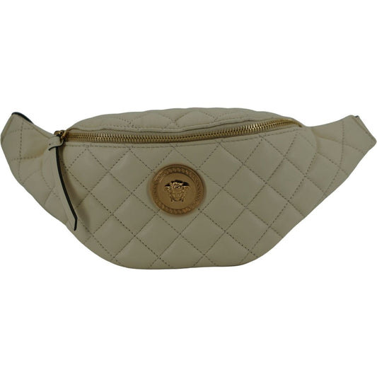 Versace | White Lamb Leather Belt Bag| McRichard Designer Brands   