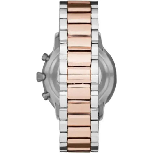 Emporio Armani Silver and Bronze Steel Chronograph Watch silver-and-bronze-steel-chronograph-watch